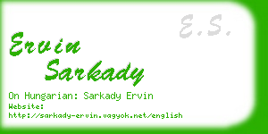 ervin sarkady business card